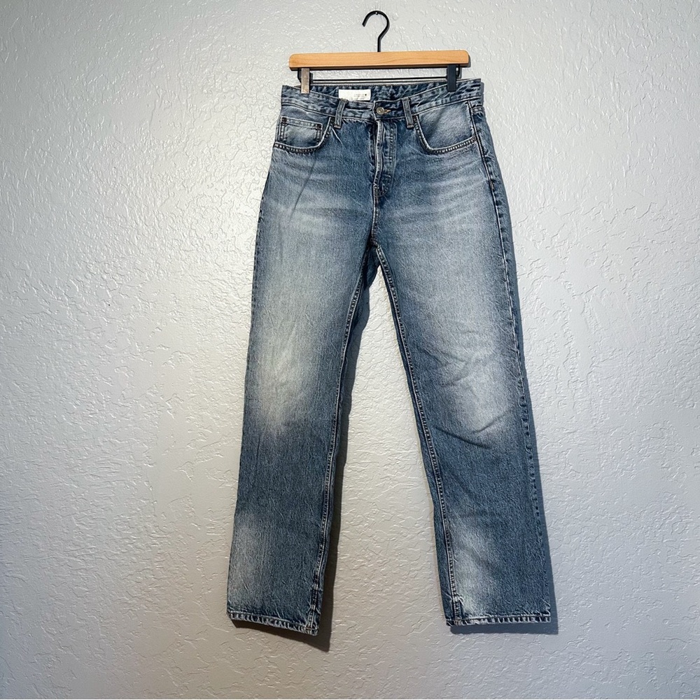 Zara Straight Leg Button Fly Jeans